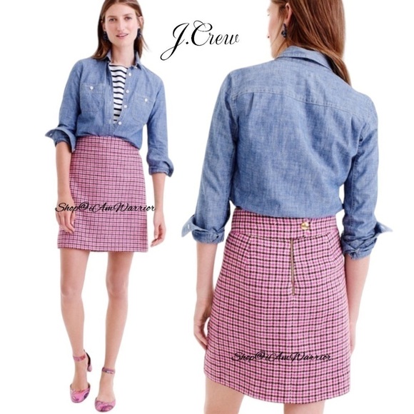 J. Crew NWT Wool Houndstooth A-Line Mini Skirt *Shop@lamwarrior - Picture 3 of 14